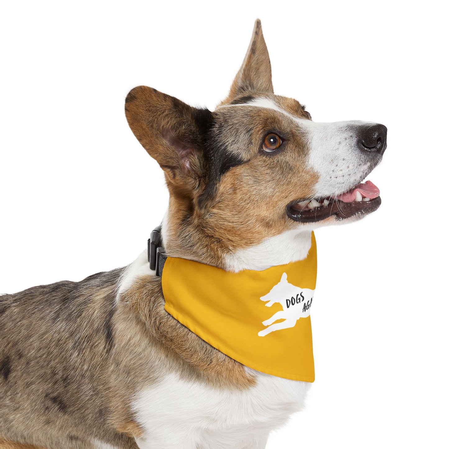 Yellow Dogs Against DOGE Lunging Pup Pet Bandana Collar
