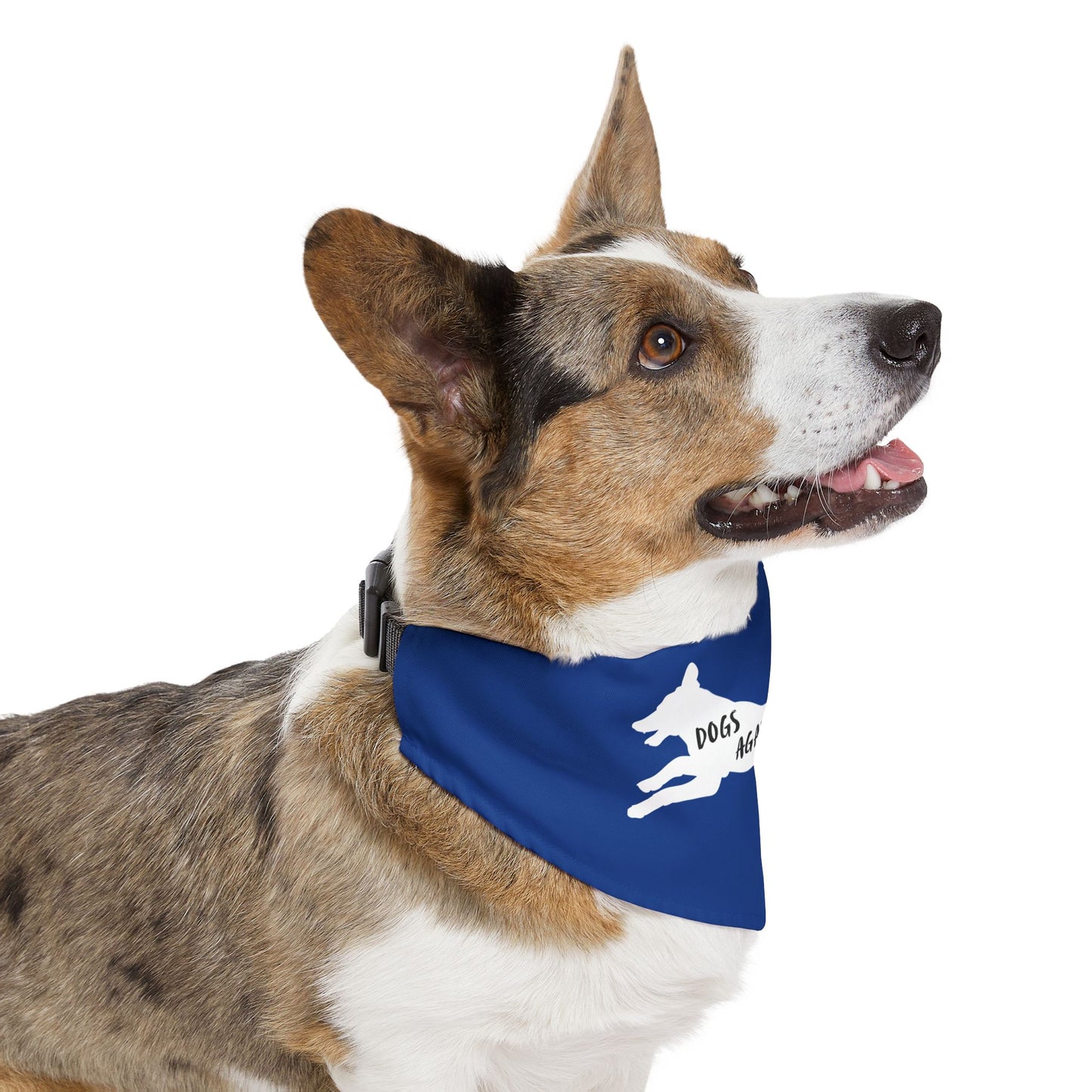Blue Dogs Against DOGE Lunging Pup Pet Bandana Collar