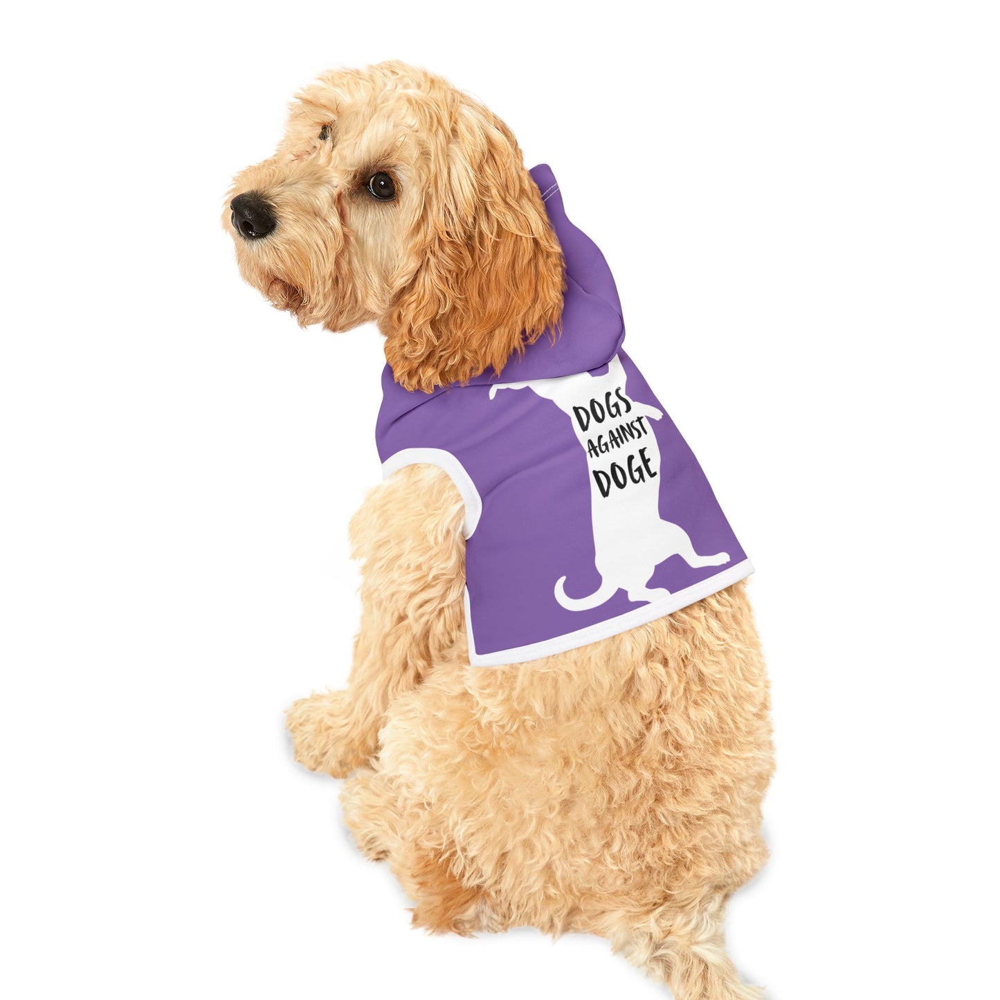 Lavender Wiener Dogs Against DOGE Pet Hoodie