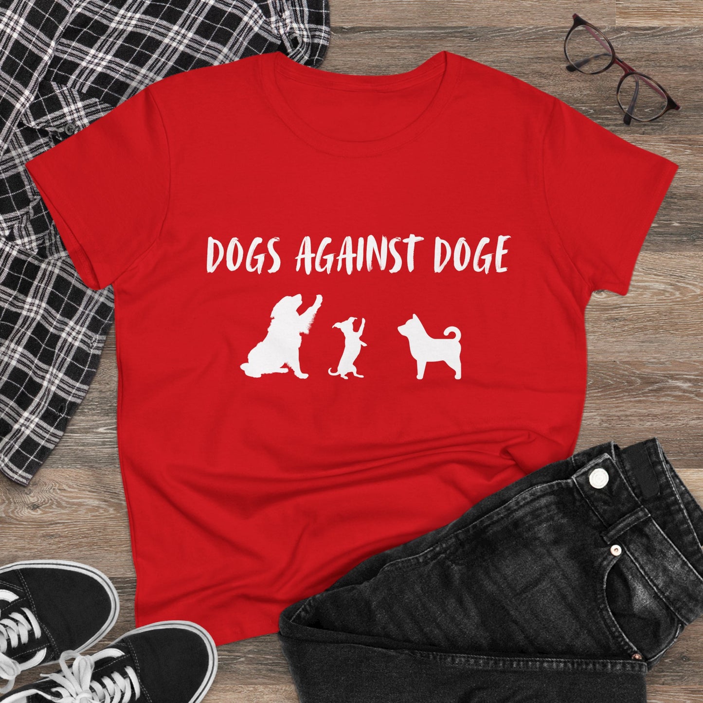 Color Edition: Women's Dogs Against DOGE Cotton Tee