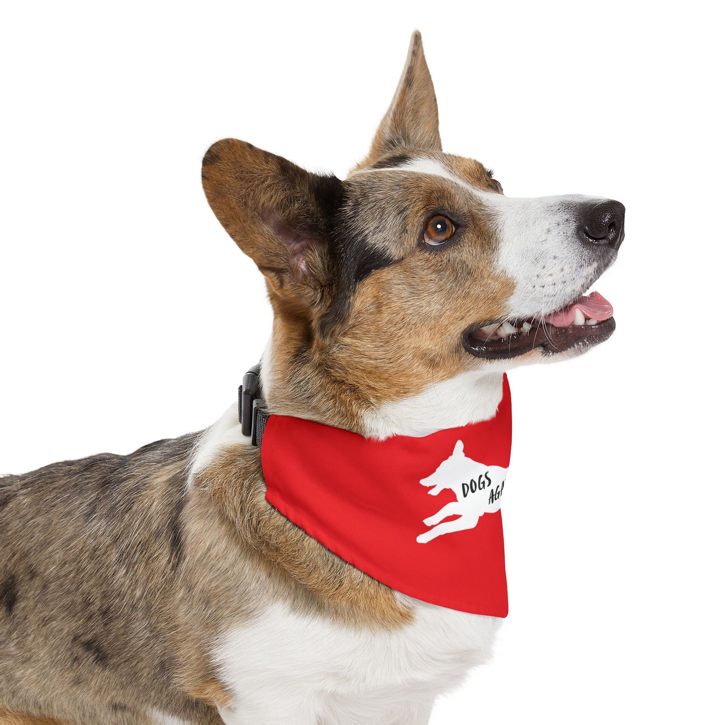 Red Dogs Against DOGE Lunging Pup Pet Bandana Collar