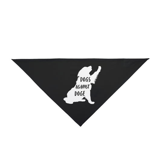 Black Raised Paw Dogs Against DOGE Pet Bandana