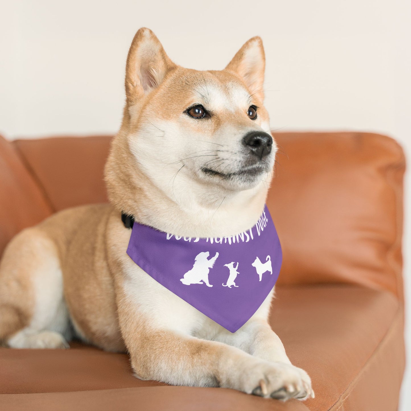 Lavender Dogs Against DOGE "Stop the DOGE" Pet Bandana Collar