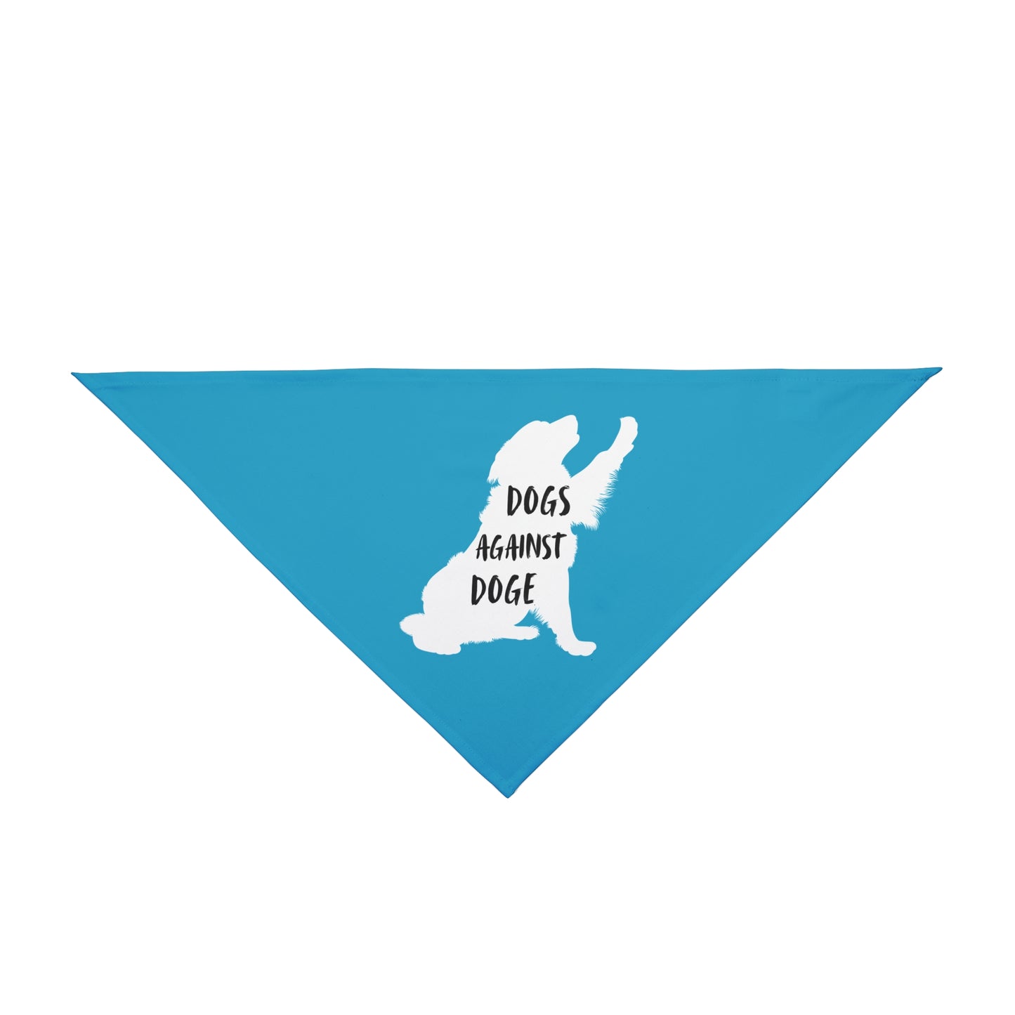 Turquoise Raised Paw Dogs Against DOGE Pet Bandana