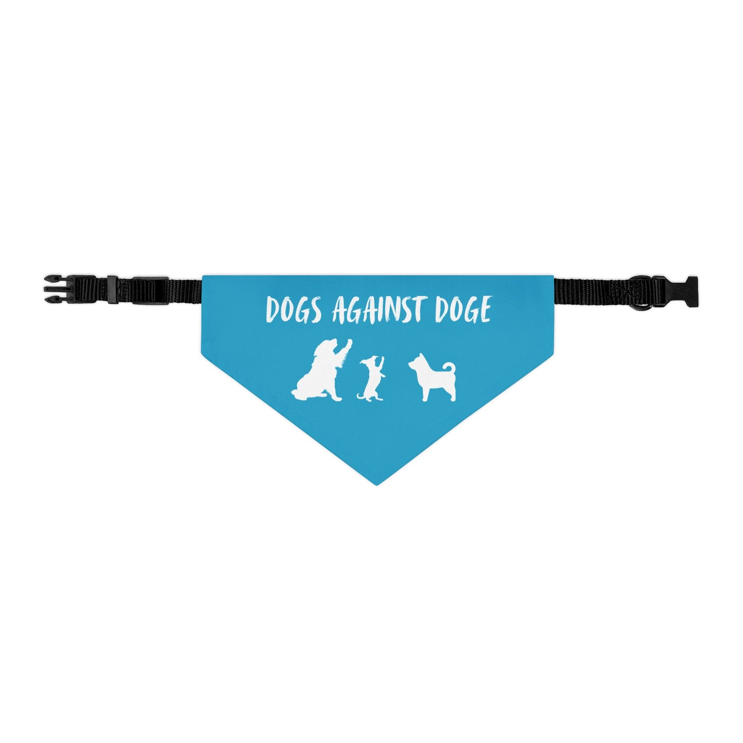 Turquoise Dogs Against DOGE "Stop the DOGE" Pet Bandana Collar