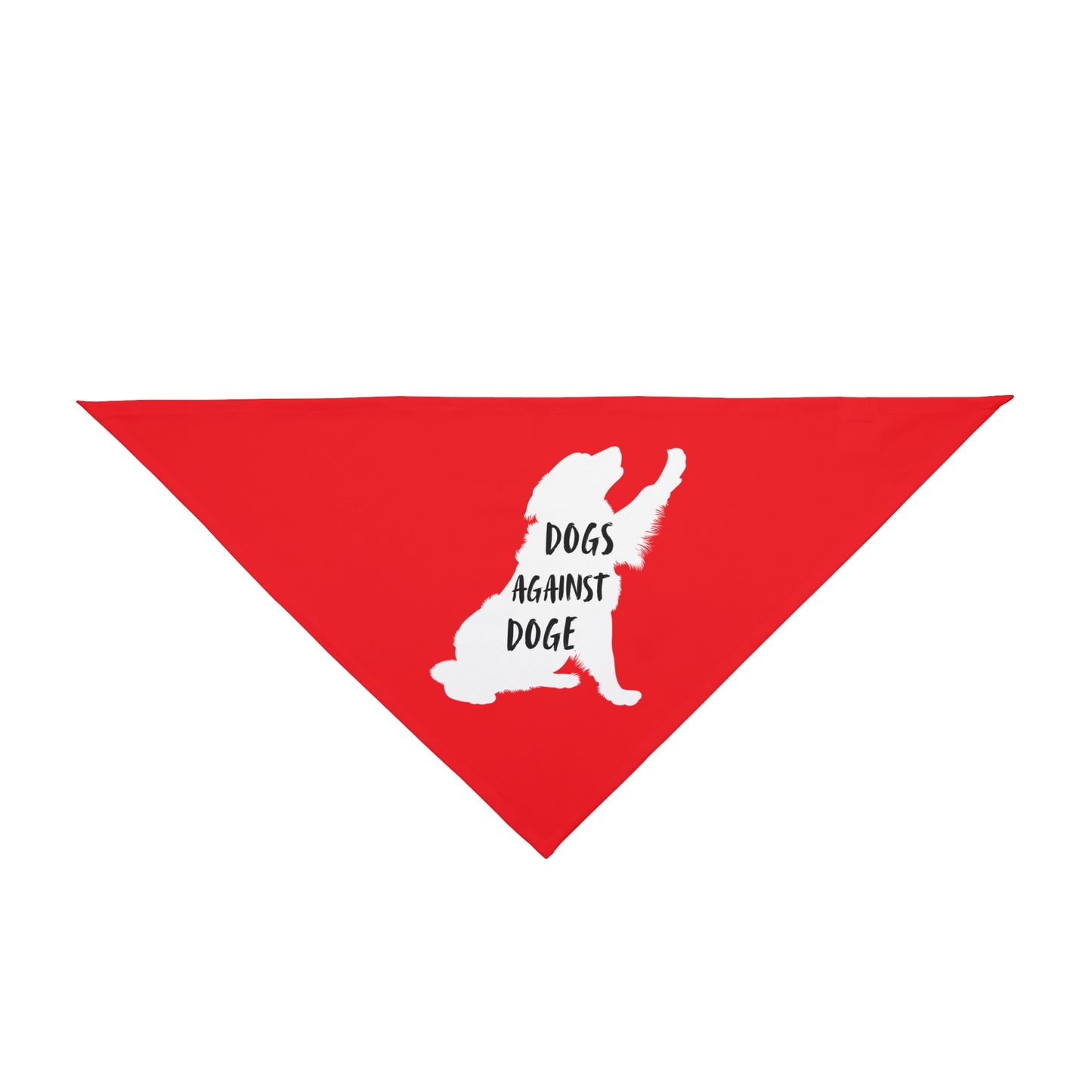 Red Raised Paw Dogs Against DOGE Pet Bandana
