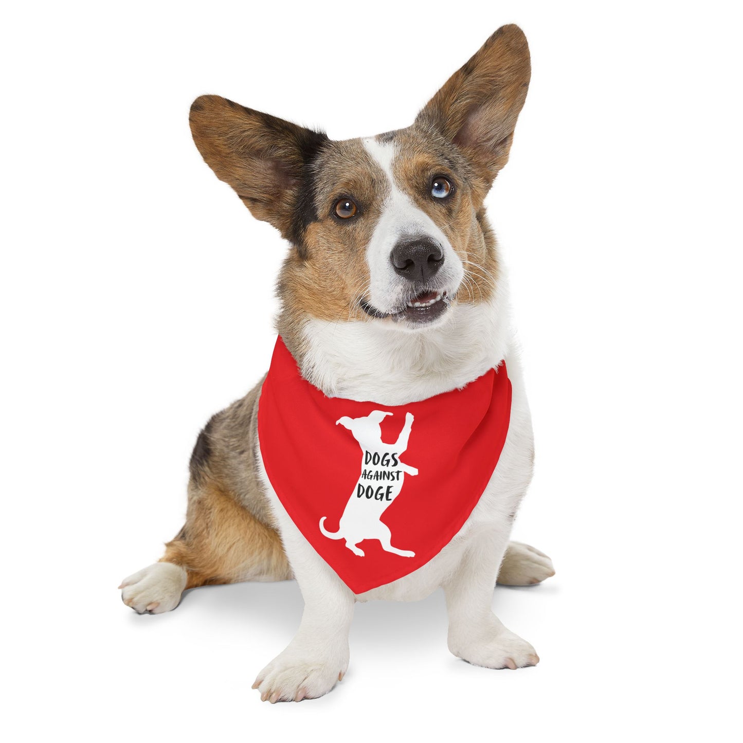 Red Wiener Dogs Against DOGE Pet Bandana Collar