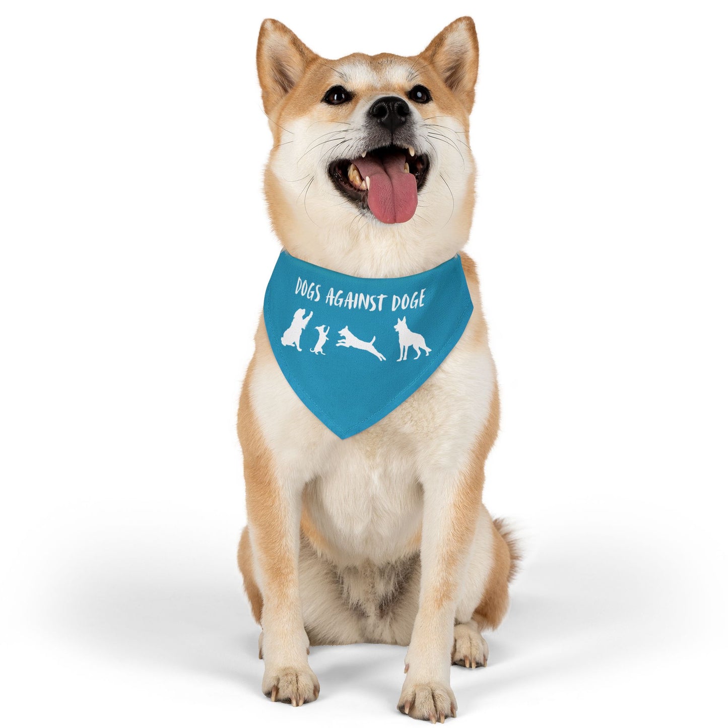 Turquoise Dogs Against DOGE Protesting Pups Pet Bandana Collar - Stylish Accessory for Dog Lovers