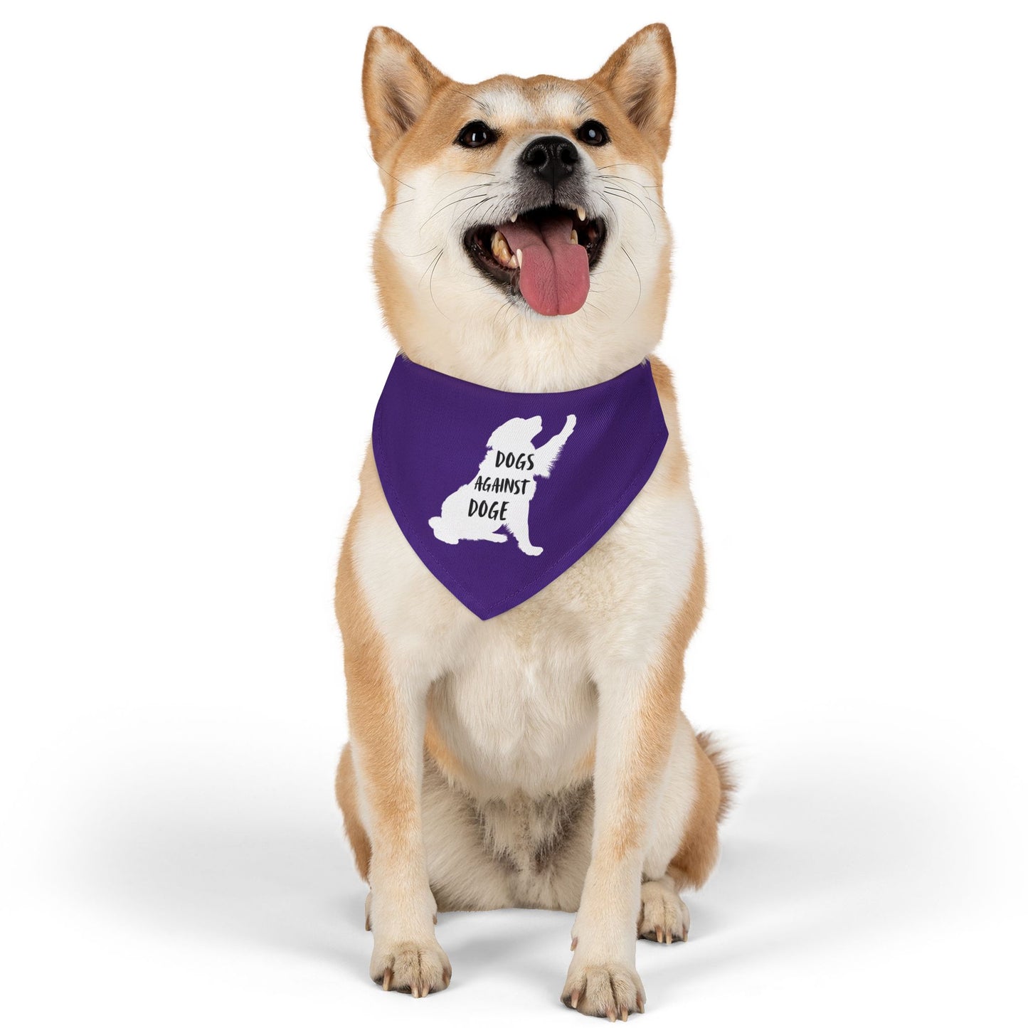 Purple Dogs Against DOGE Raised Paw Pet Bandana Collar