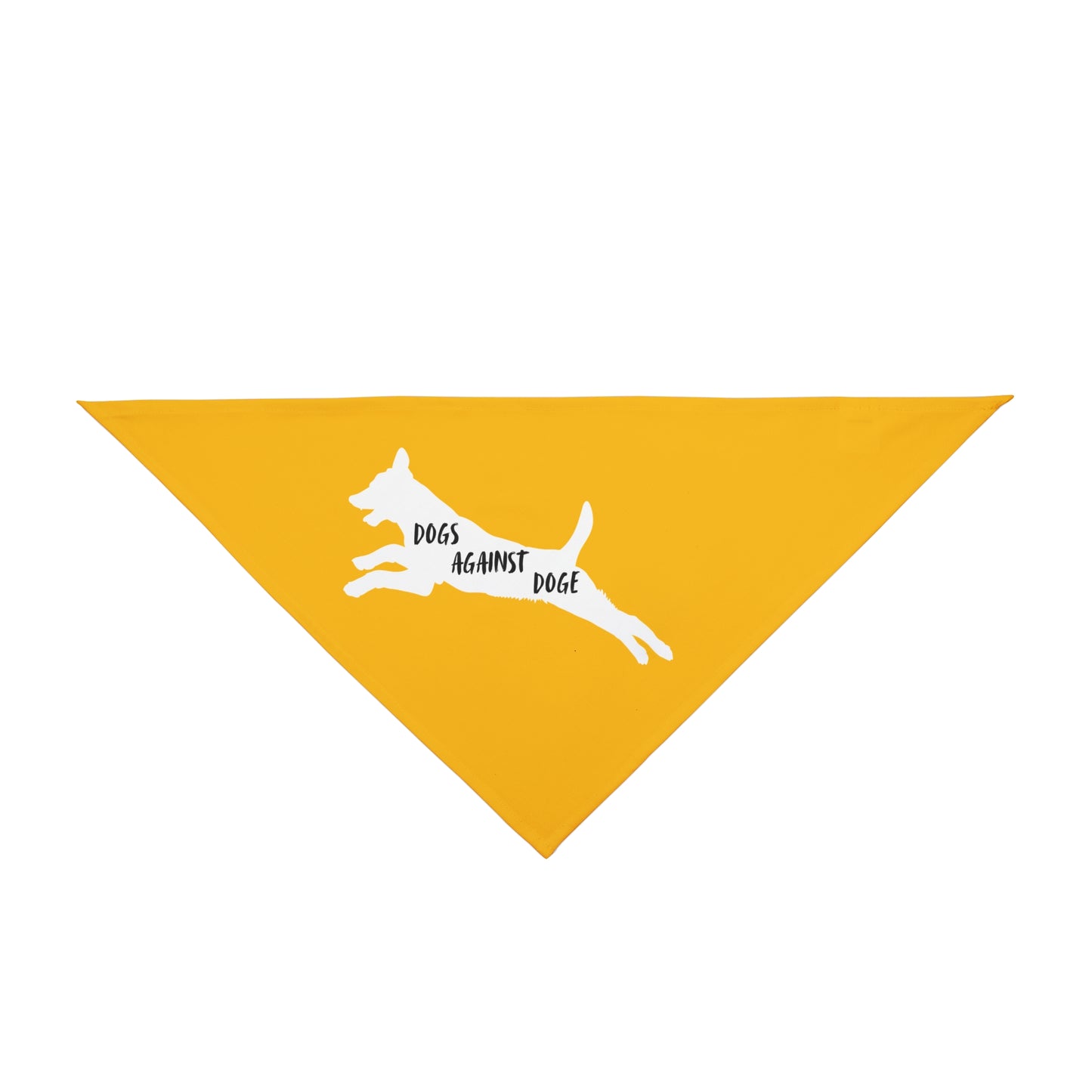 Yellow Lunging Pup Dogs Against DOGE Pet Bandana