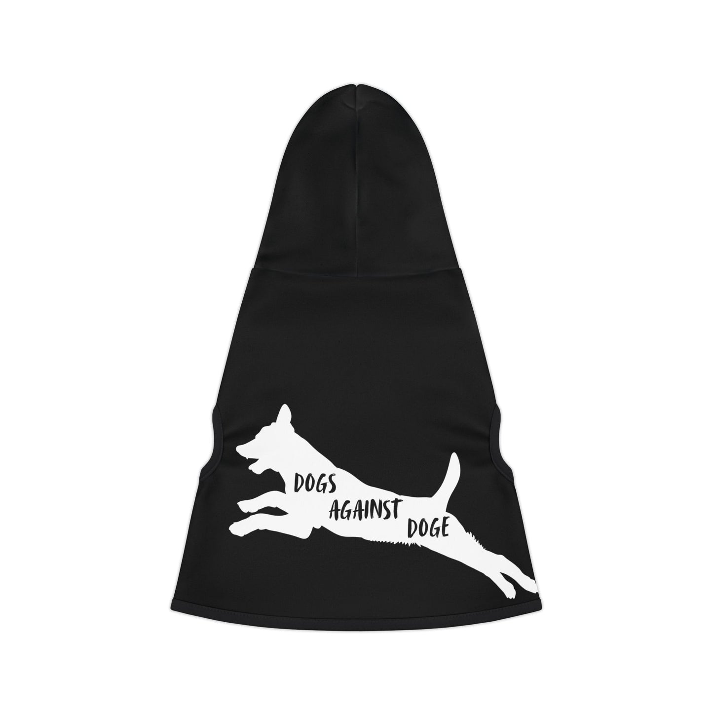 Black Lunging Pup Dogs Against DOGE Pet Hoodie