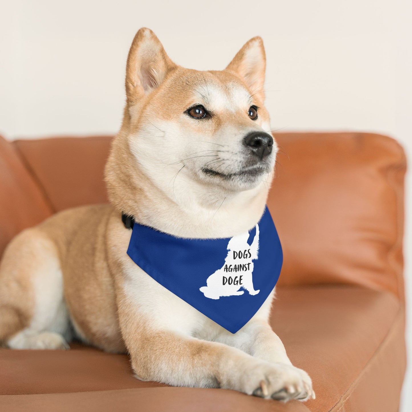 Blue Dogs Against DOGE Raised Paw Pet Bandana Collar