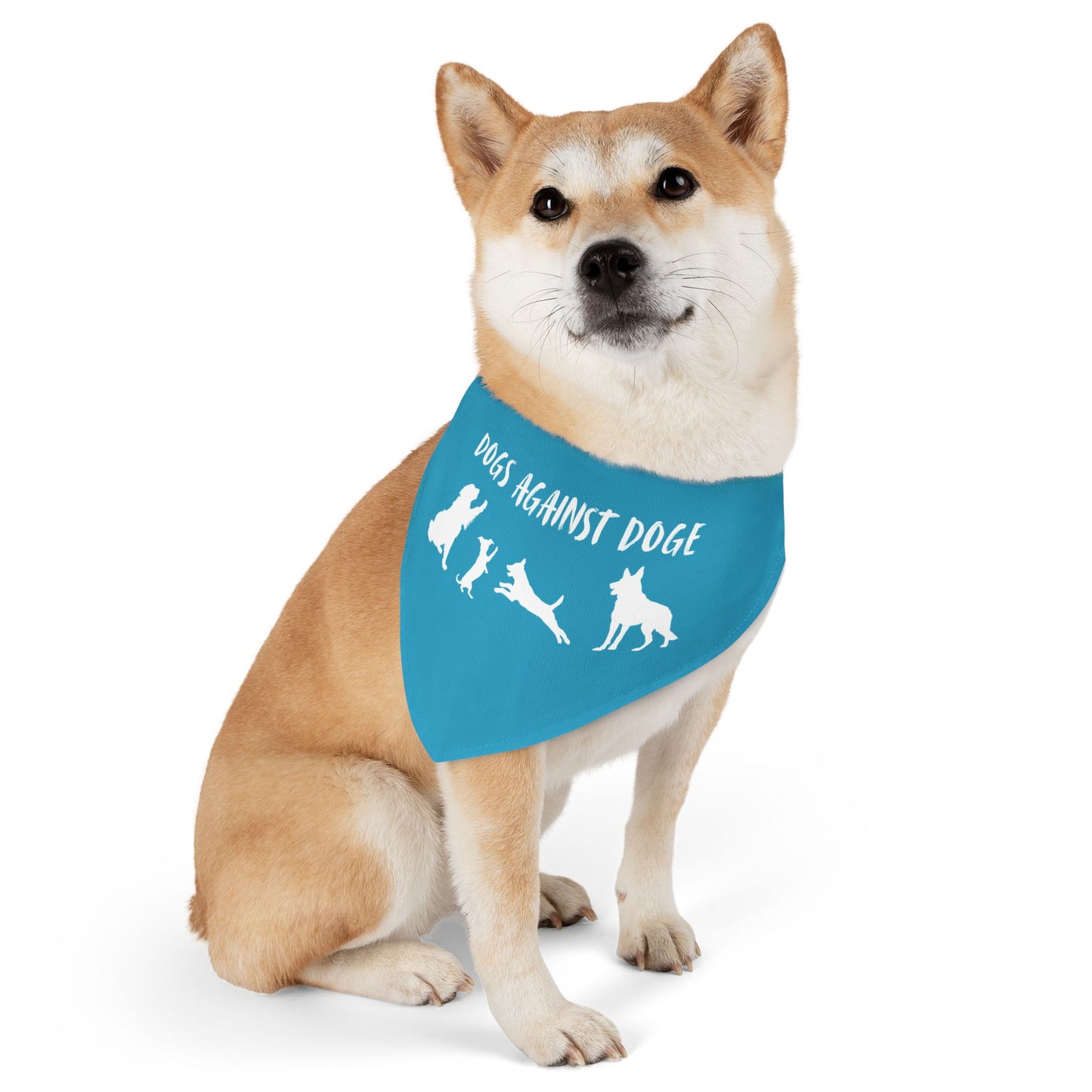 Turquoise Dogs Against DOGE Protesting Pups Pet Bandana Collar - Stylish Accessory for Dog Lovers
