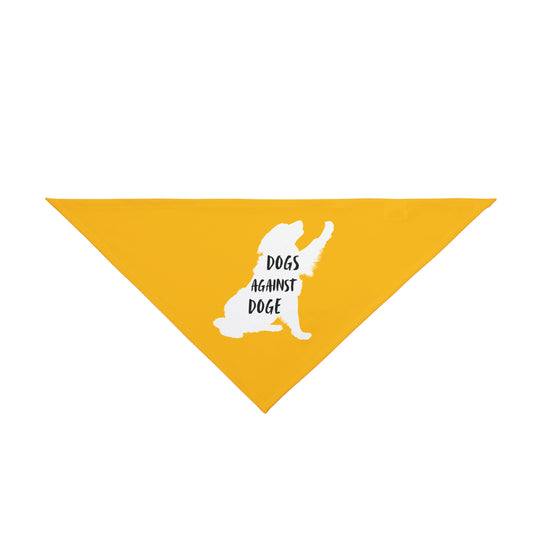 Yellow Raised Paw Dogs Against DOGE Pet Bandana