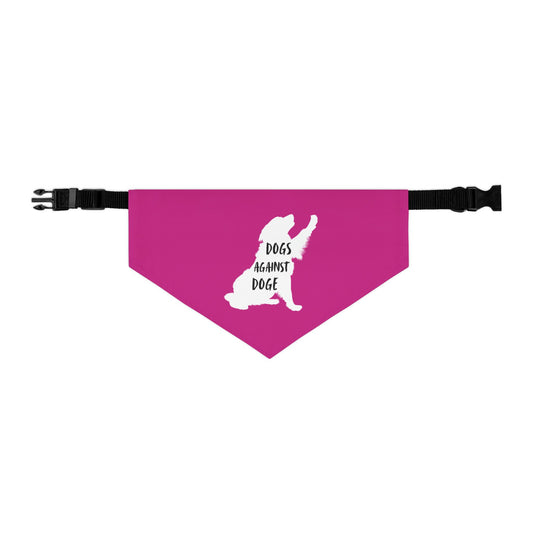 Hot Pink Dogs Against DOGE Raised Paw Pet Bandana Collar