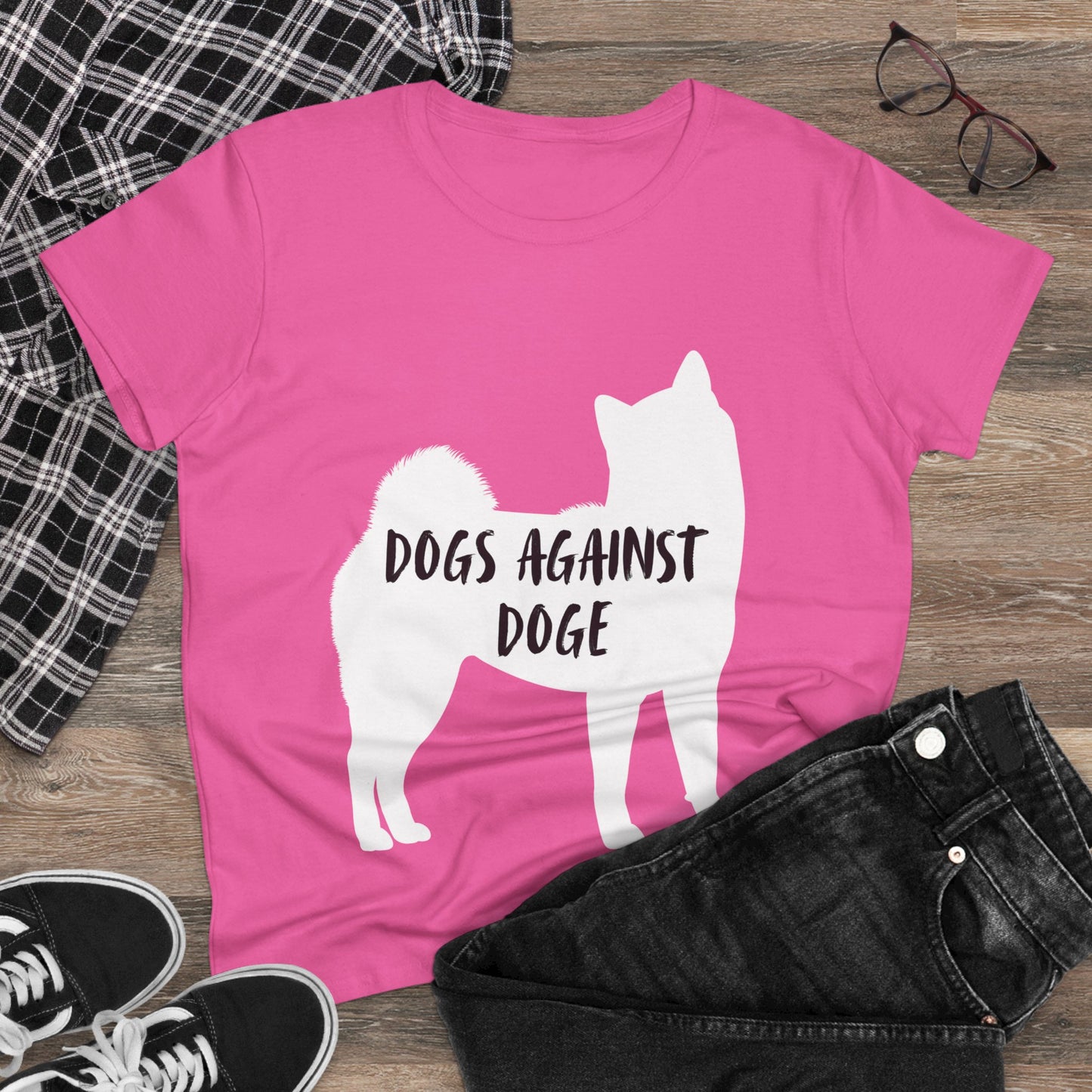 Color Edition: Shiba Inu Women's Dogs Against DOGE Cotton Tee