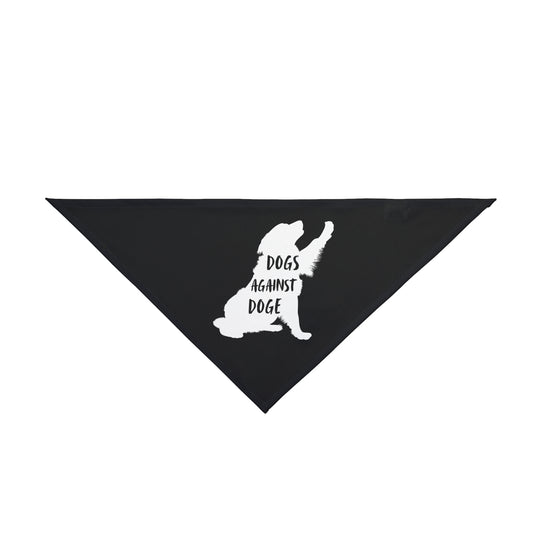 Black Raised Paw Dogs Against DOGE Pet Bandana