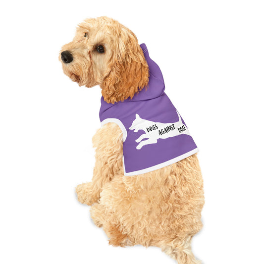 Lavender Lunging Pup Dogs Against DOGE Pet Hoodie