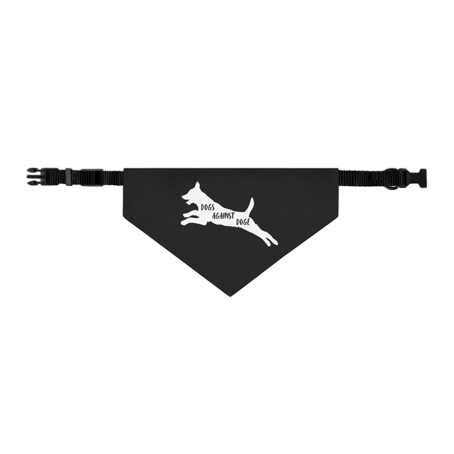 Black Dogs Against DOGE Lunging Pup Pet Bandana Collar