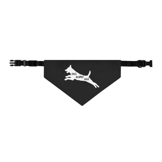 Black Dogs Against DOGE Lunging Pup Pet Bandana Collar