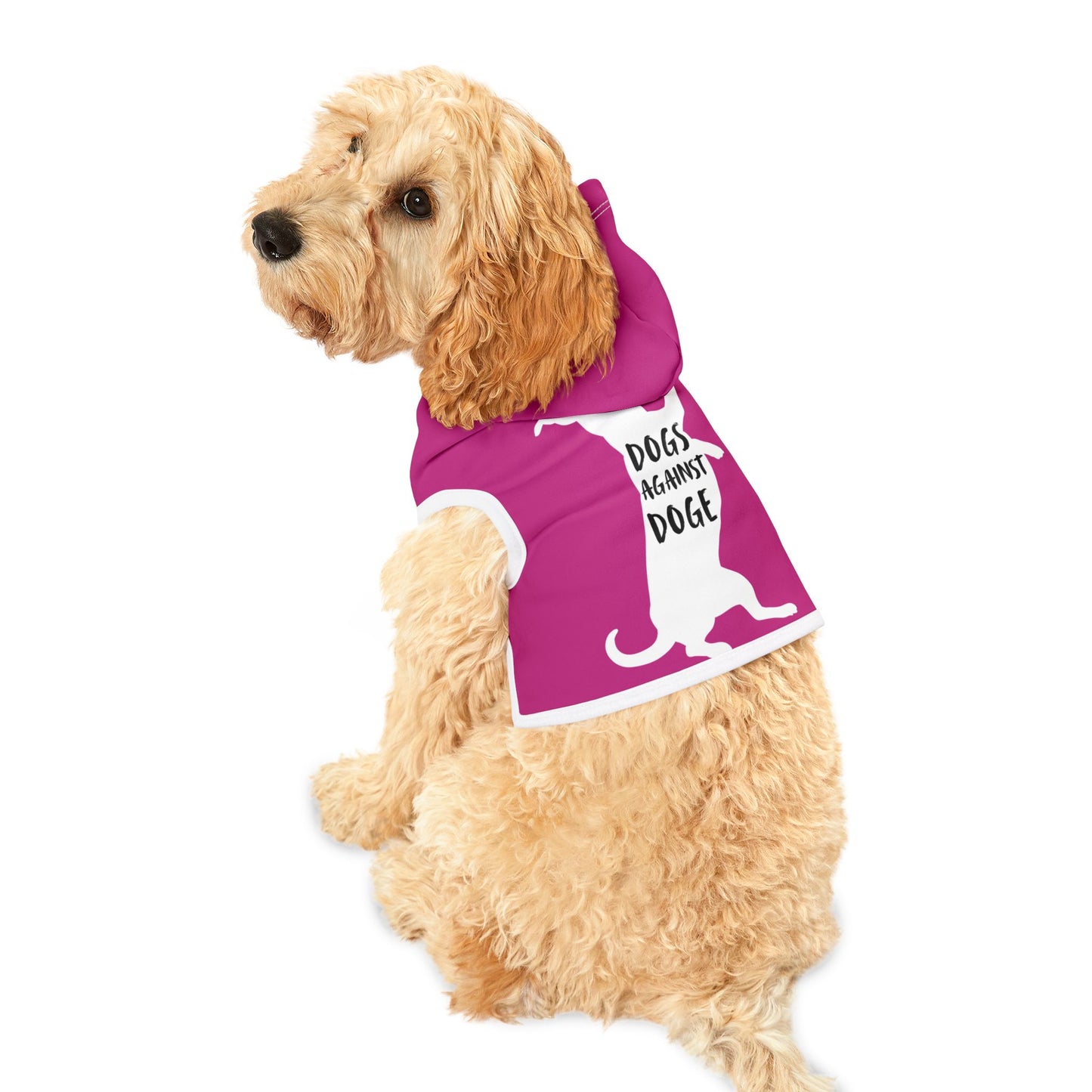 Hot Pink Wiener Dogs Against DOGE Pet Hoodie