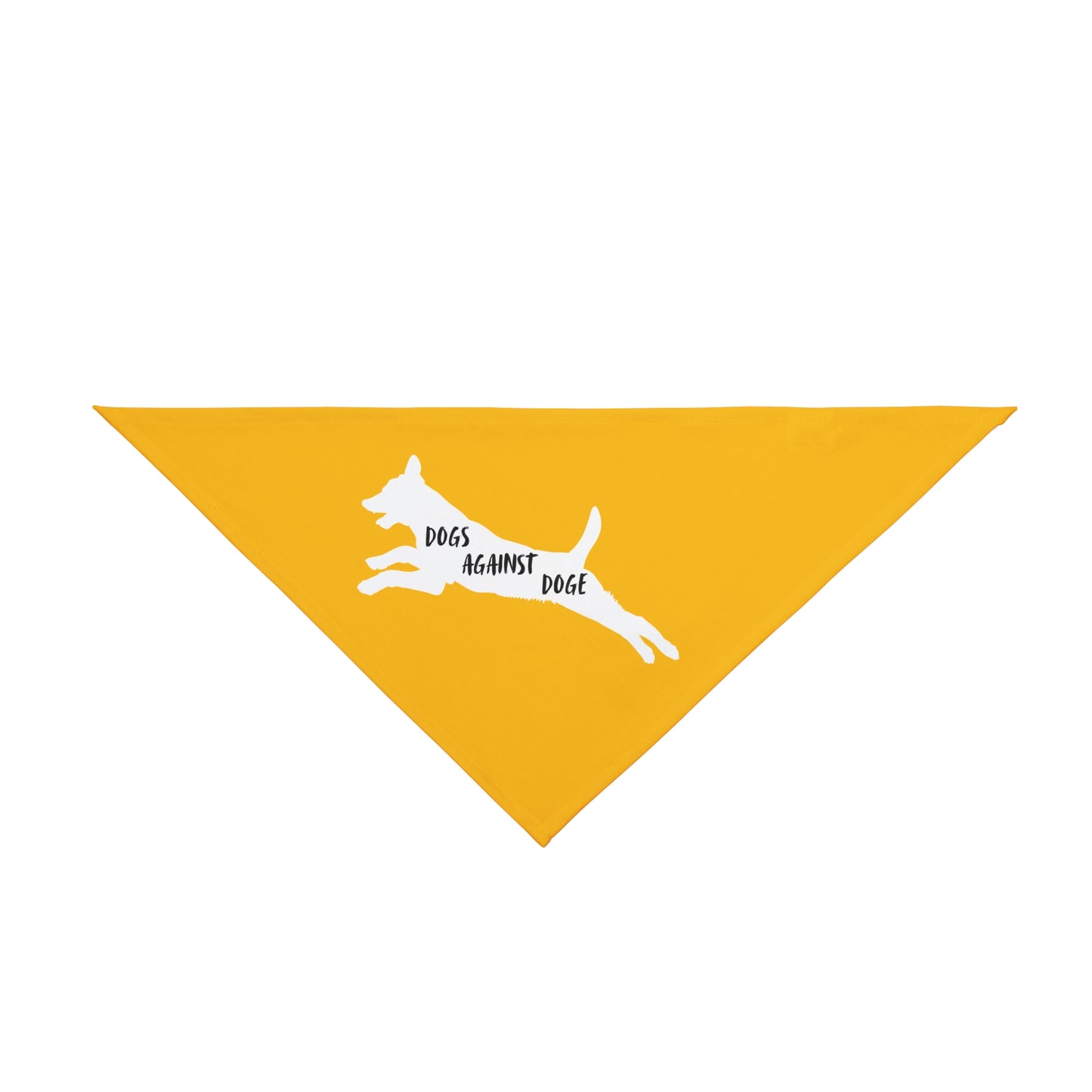 Yellow Lunging Pup Dogs Against DOGE Pet Bandana