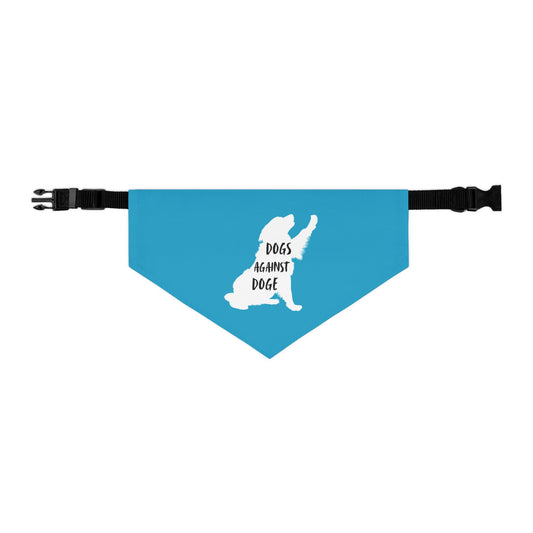 Turquoise Dogs Against DOGE Raised Paw Pet Bandana Collar