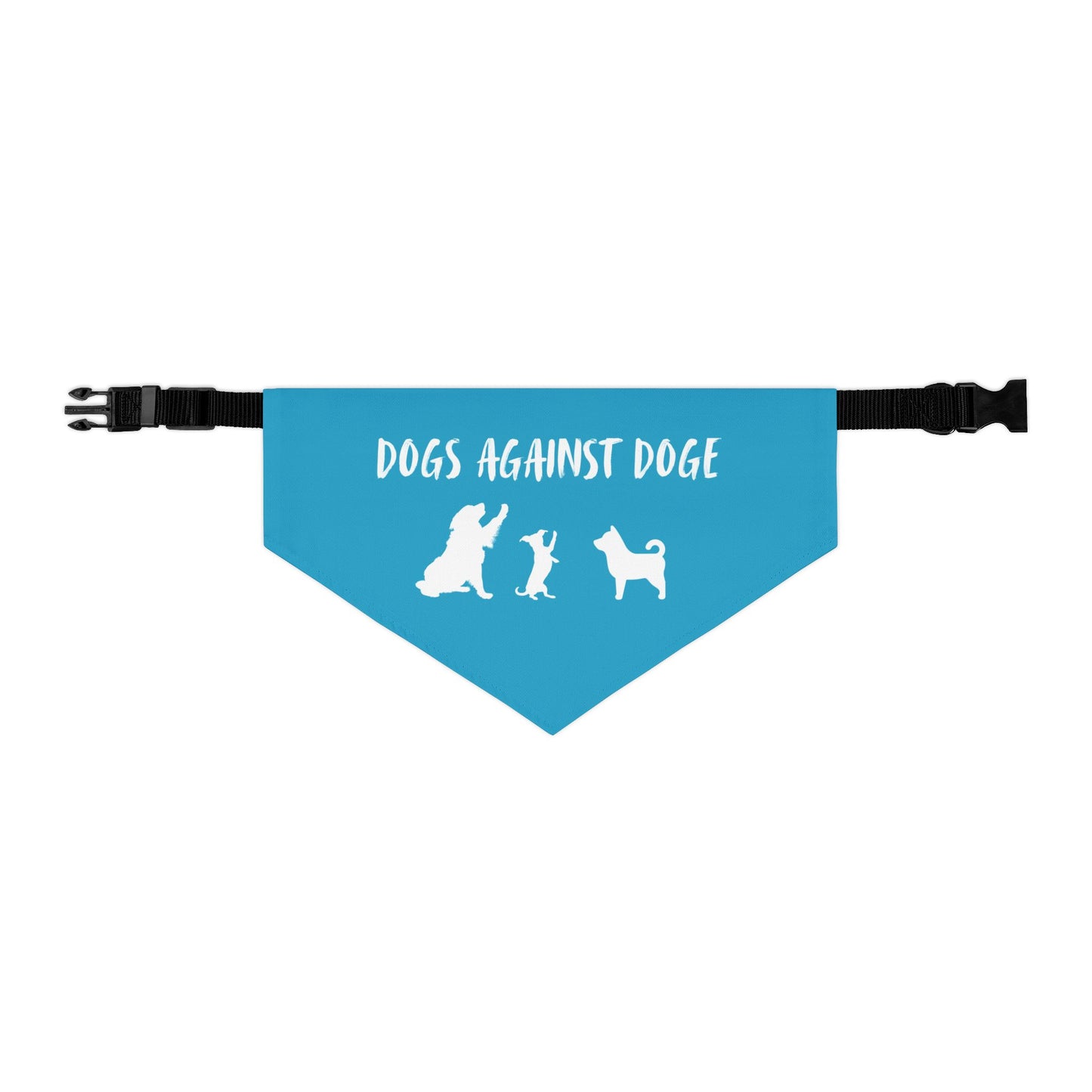 Turquoise Dogs Against DOGE "Stop the DOGE" Pet Bandana Collar