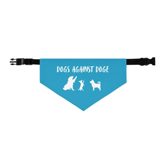 Turquoise Dogs Against DOGE "Stop the DOGE" Pet Bandana Collar