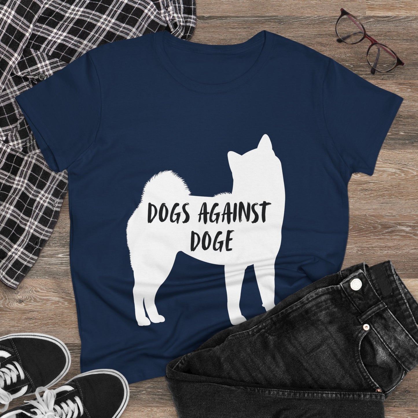 Color Edition: Shiba Inu Women's Dogs Against DOGE Cotton Tee