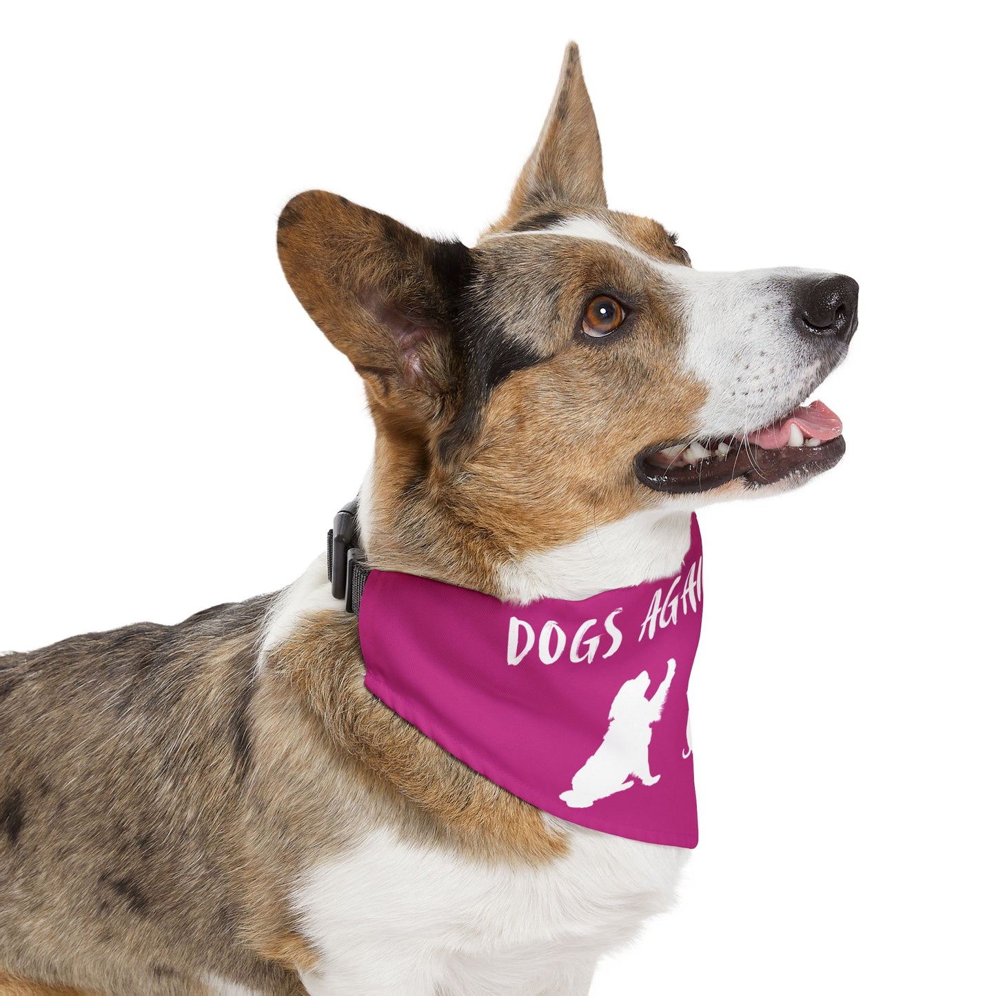 Hot Pink Dogs Against DOGE "Stop the DOGE" Pet Bandana Collar