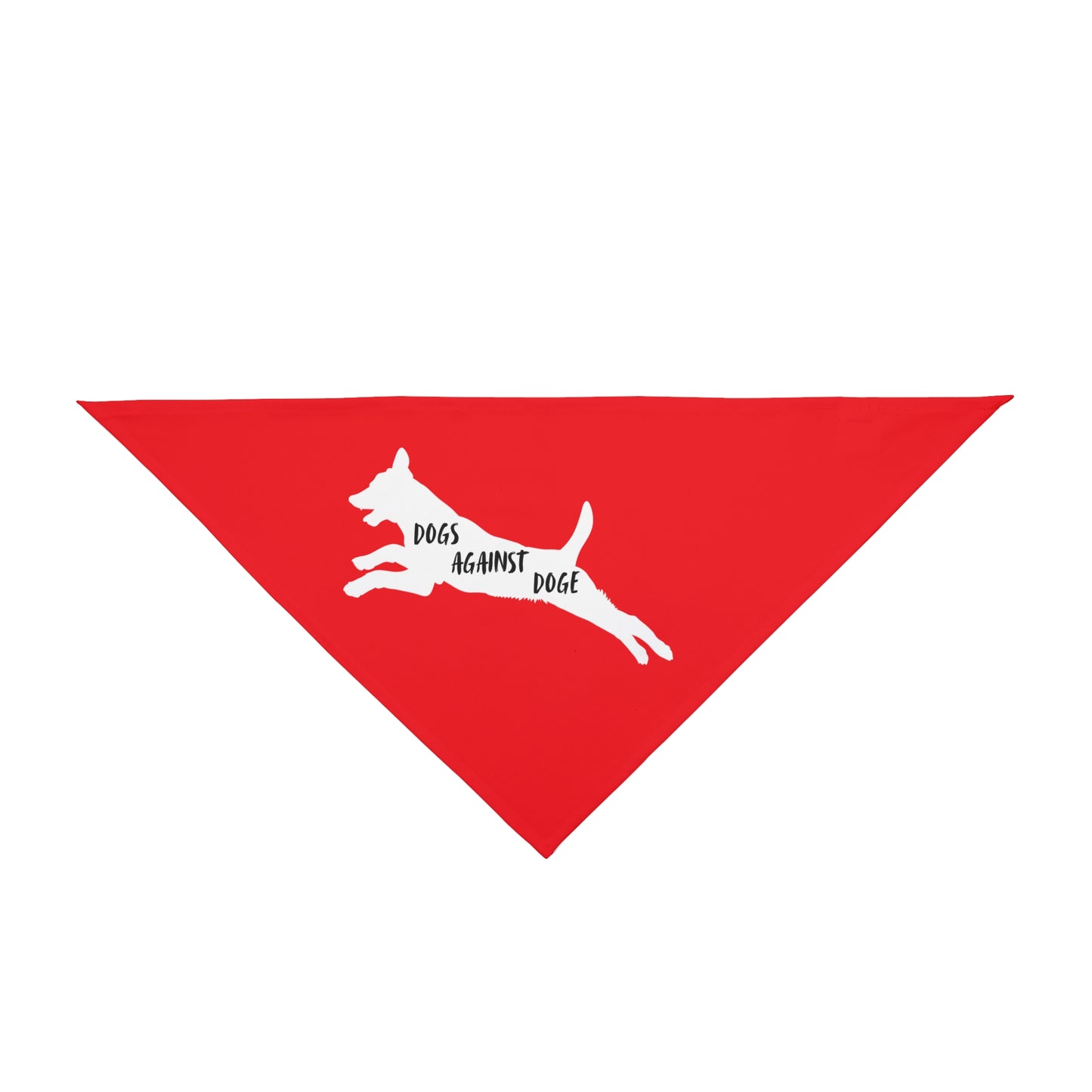 Red Lunging Pup Dogs Against DOGE Pet Bandana