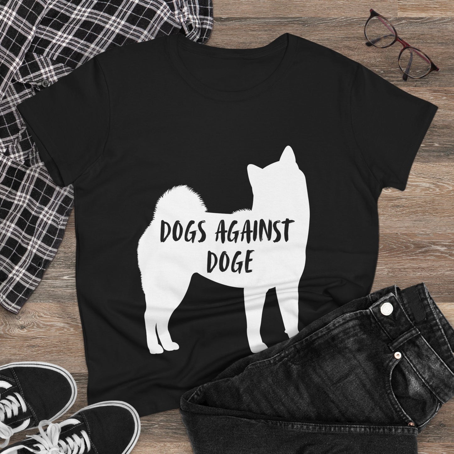 Color Edition: Shiba Inu Women's Dogs Against DOGE Cotton Tee