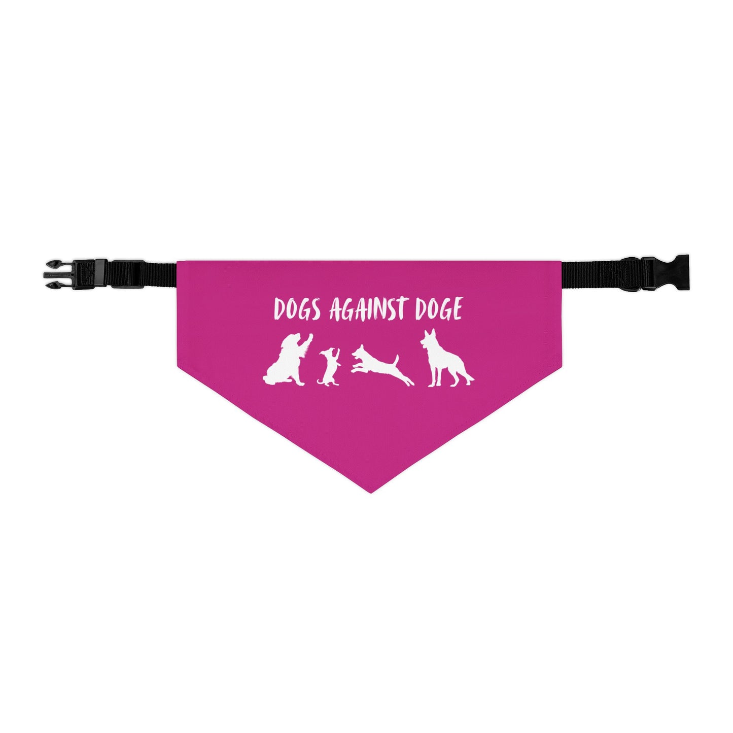 Hot Pink Dogs Against DOGE Protesting Pups Pet Bandana Collar - Stylish Accessory for Dog Lovers