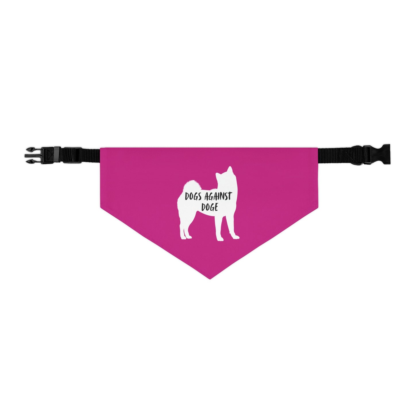 Hot Pink Dogs Against DOGE Shiba Inu Pet Bandana Collar