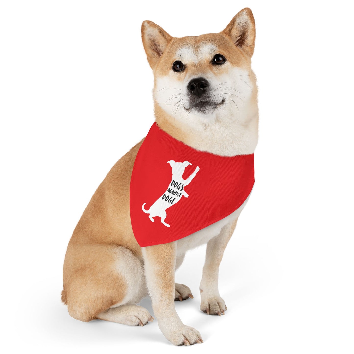 Red Wiener Dogs Against DOGE Pet Bandana Collar