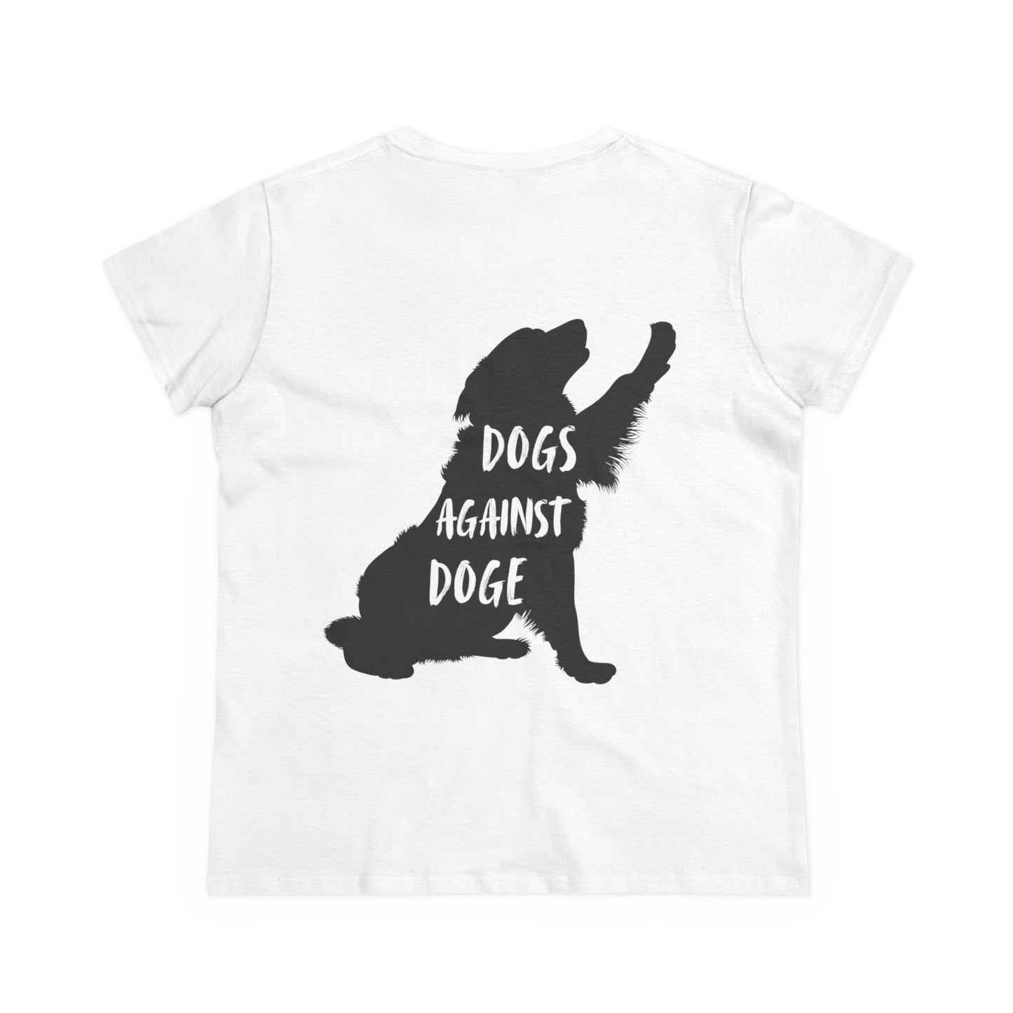 Women's Dogs Against DOGE White Cotton Tee