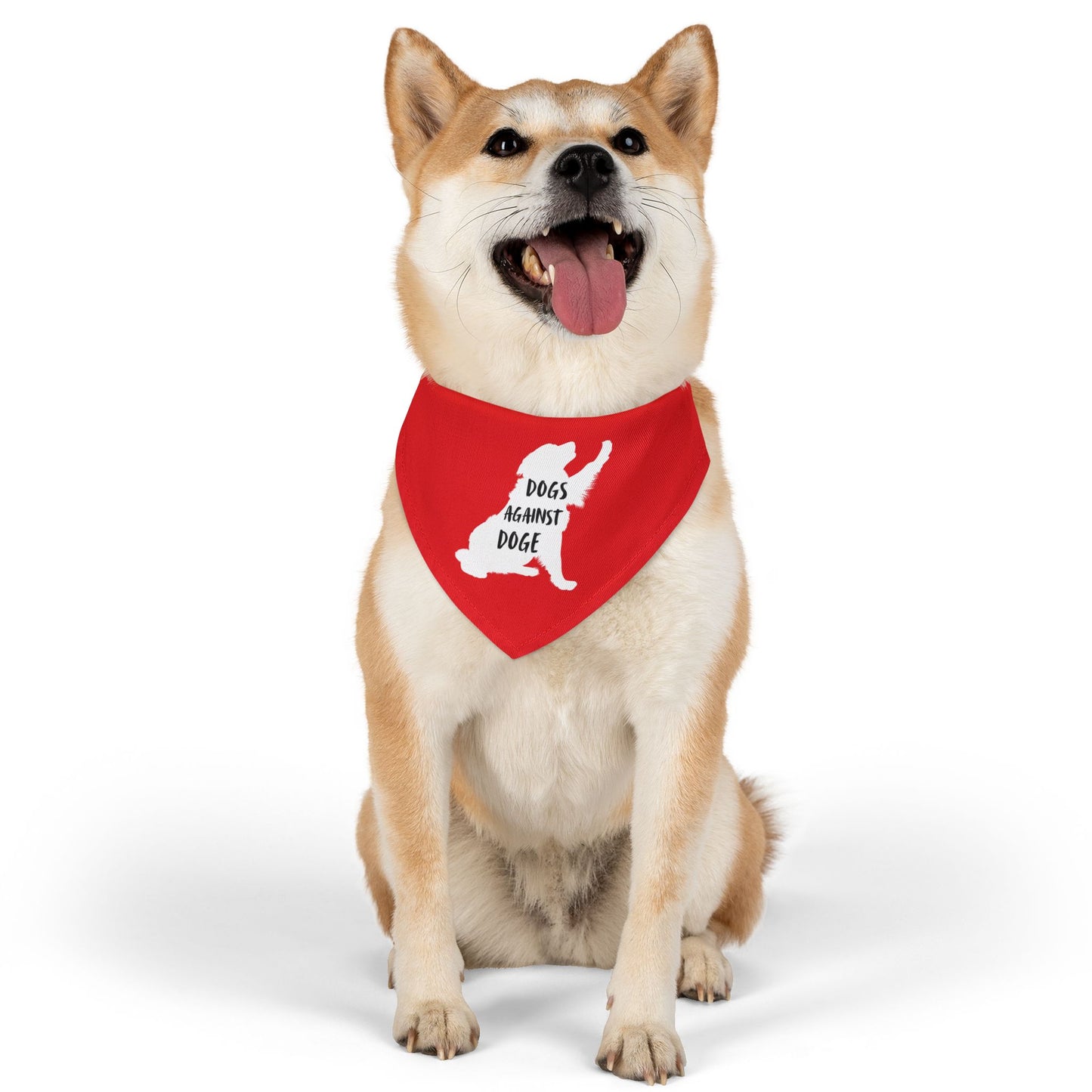 Red Dogs Against DOGE Raised Paw Pet Bandana Collar