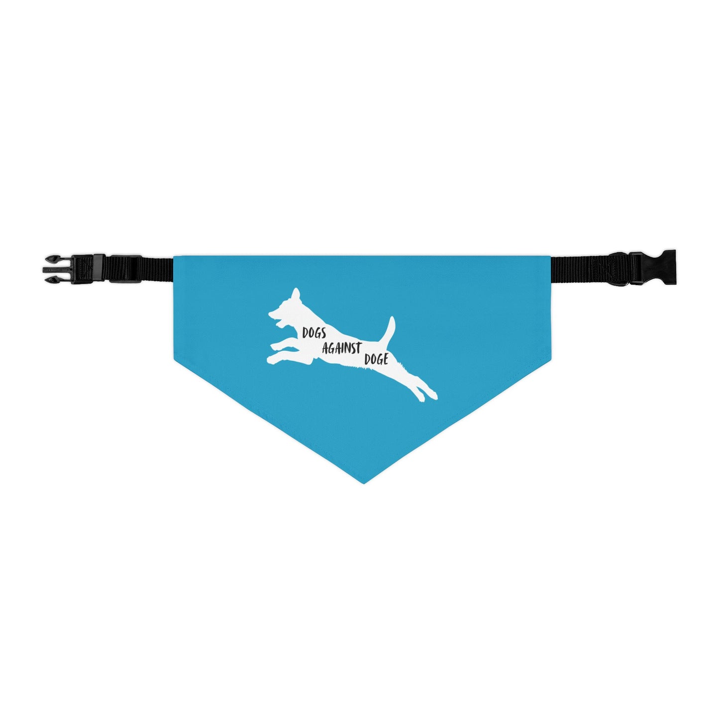 Turquoise Dogs Against DOGE Lunging Pup Pet Bandana Collar