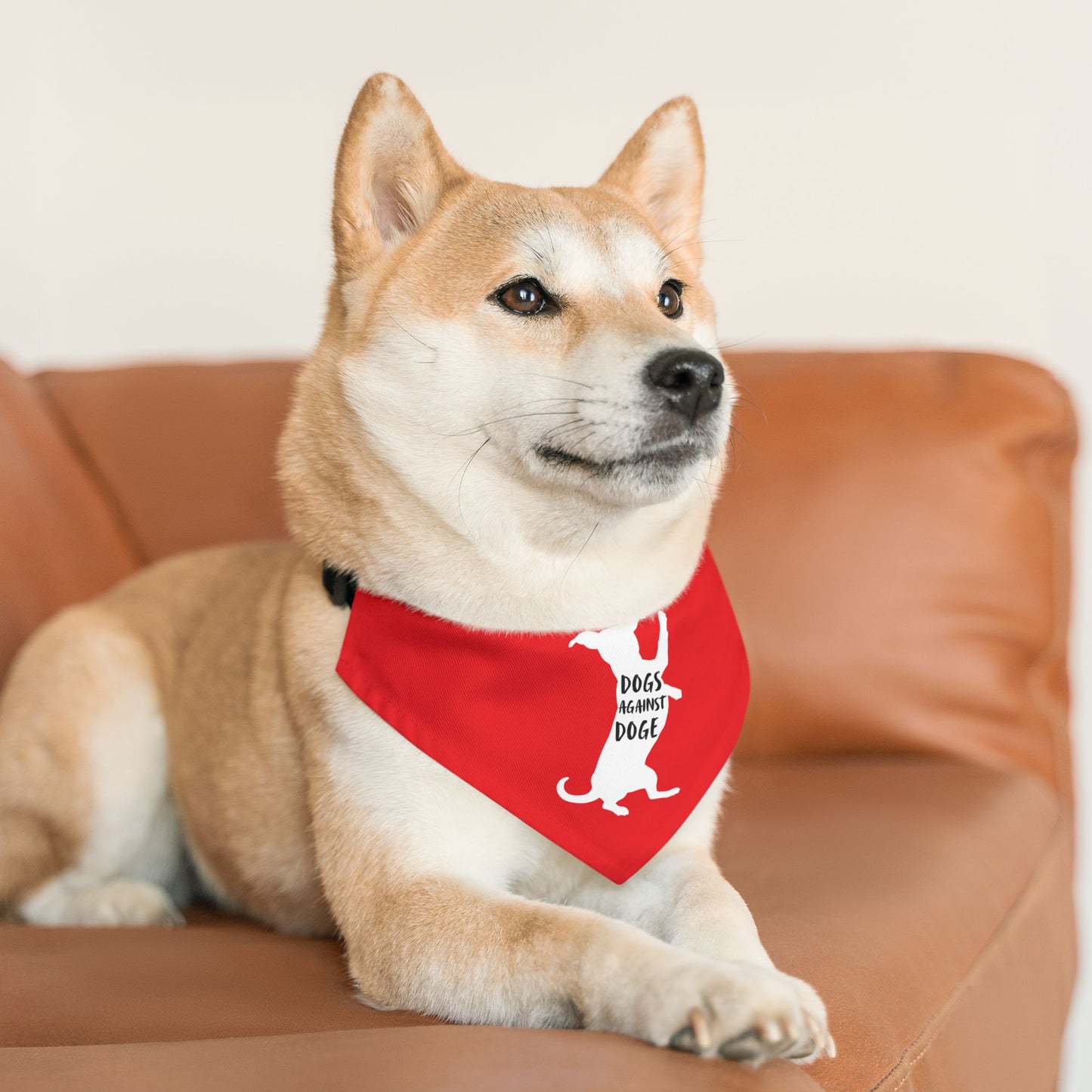 Red Wiener Dogs Against DOGE Pet Bandana Collar