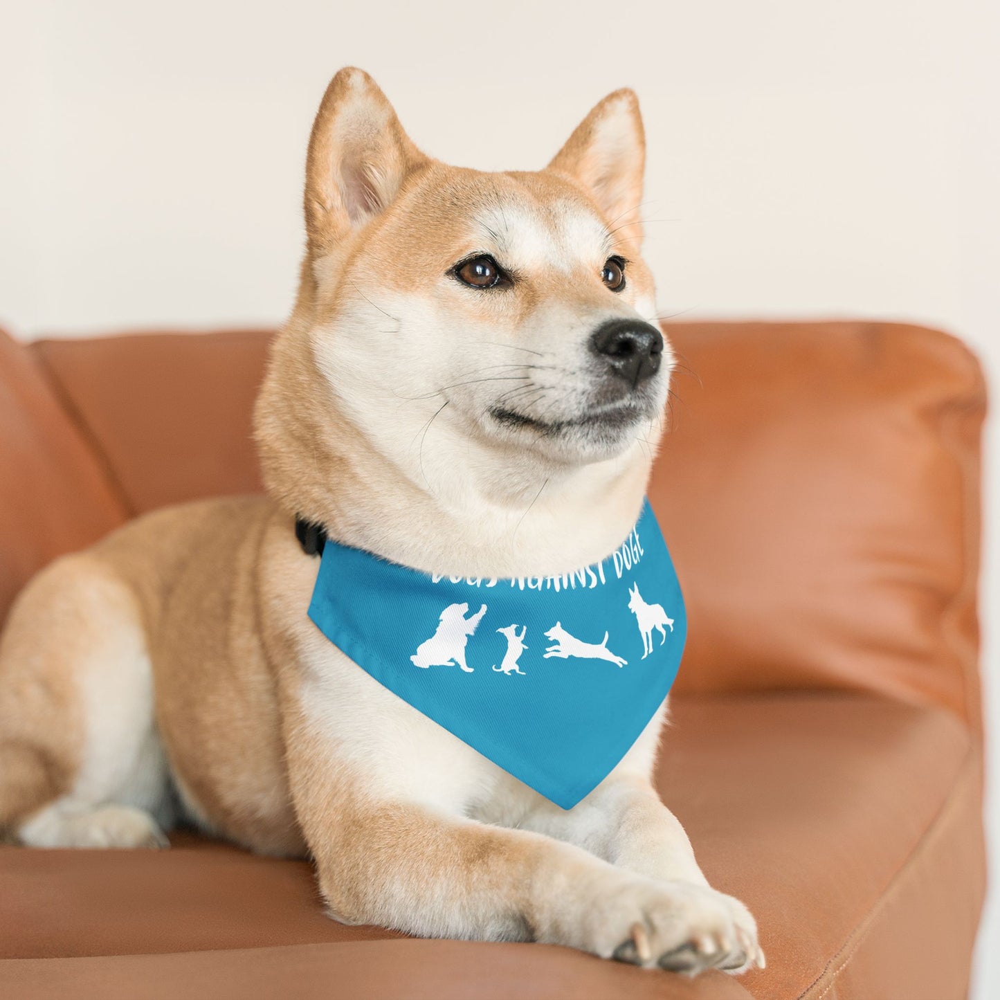 Turquoise Dogs Against DOGE Protesting Pups Pet Bandana Collar - Stylish Accessory for Dog Lovers