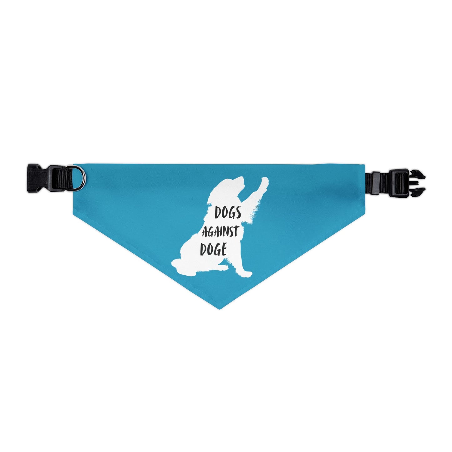 Turquoise Dogs Against DOGE Raised Paw Pet Bandana Collar