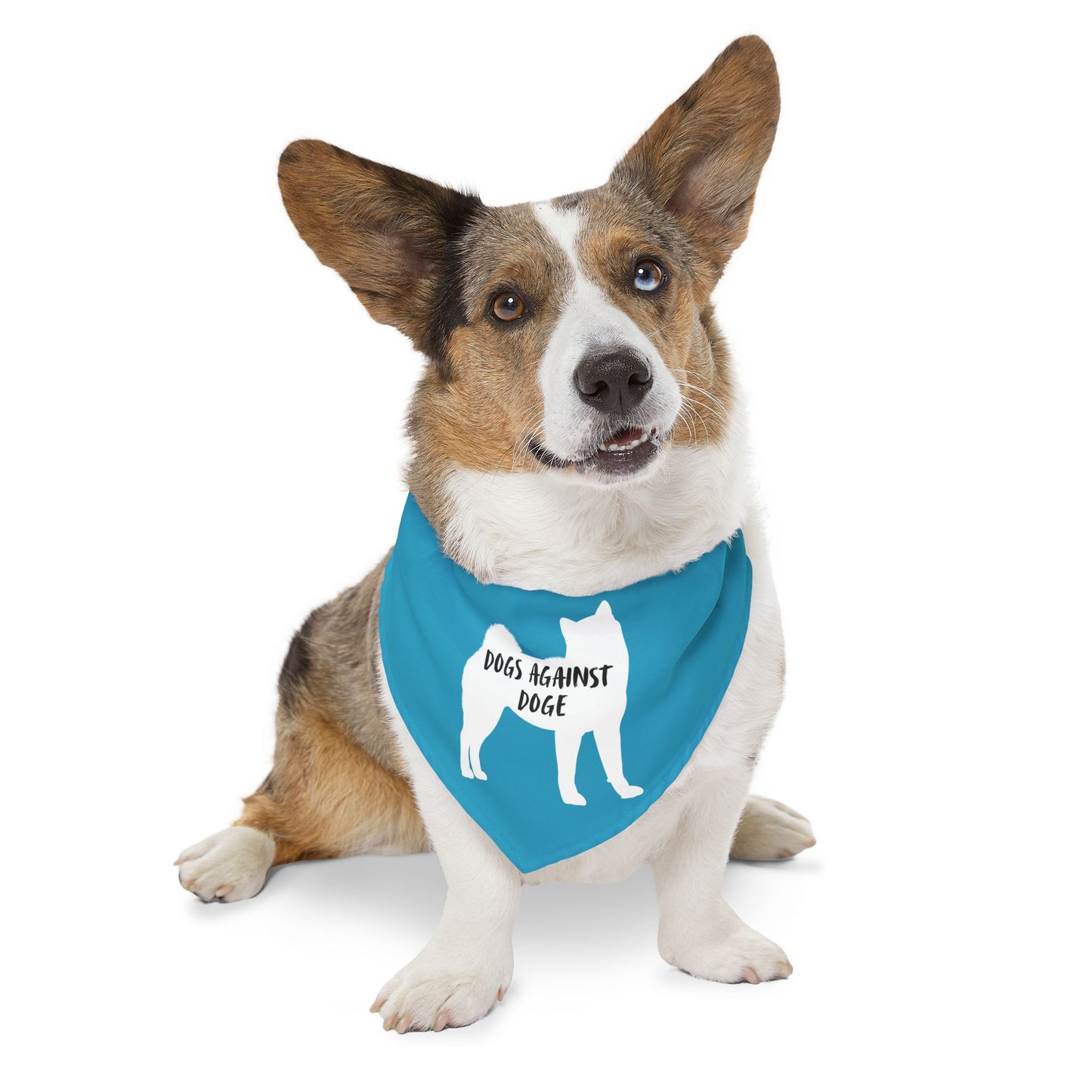Turquoise Dogs Against DOGE Shiba Inu Pet Bandana Collar