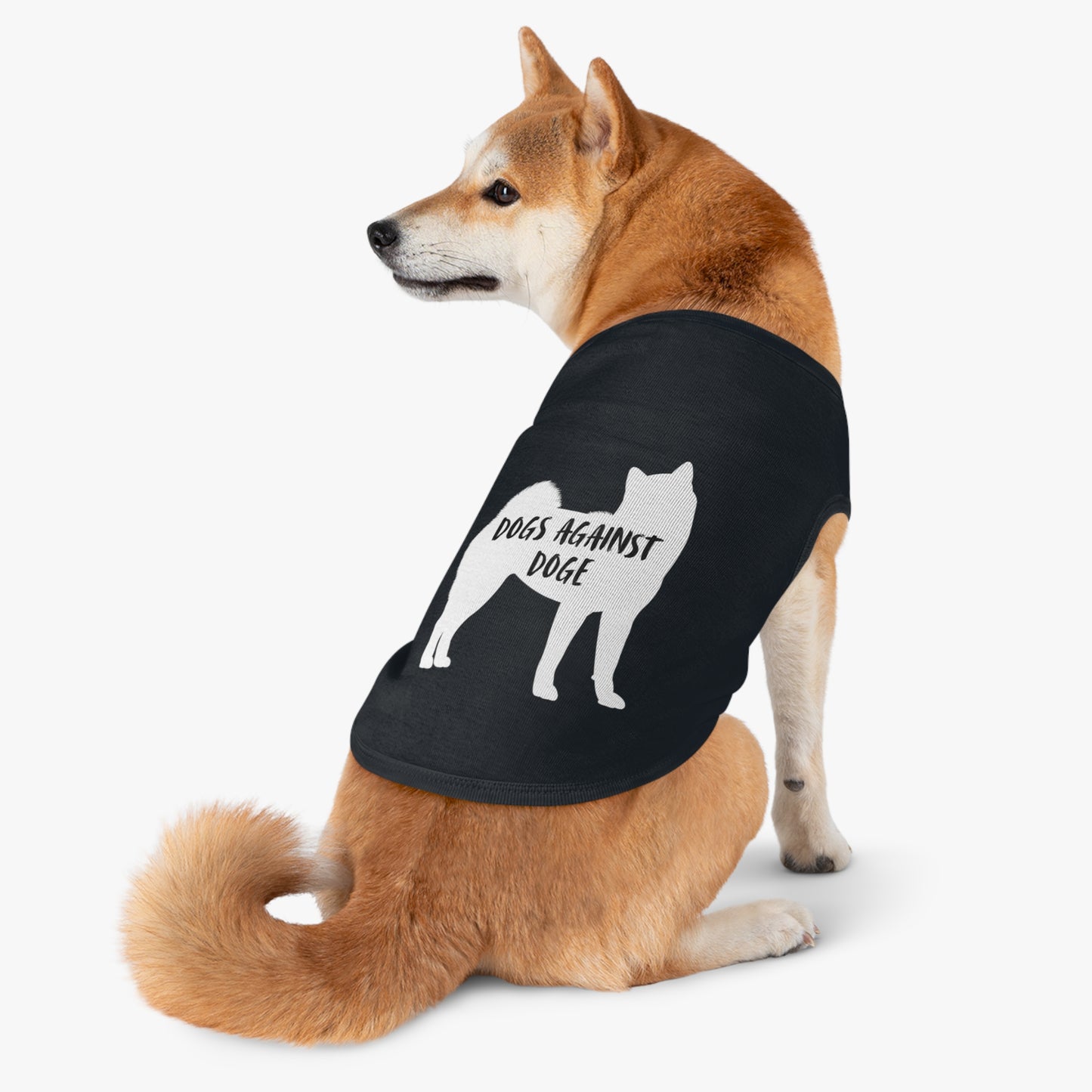 Black Shiba Inu Dogs Against DOGE Pet Tank Top