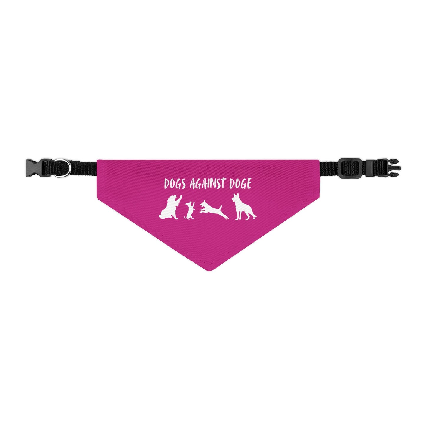 Hot Pink Dogs Against DOGE Protesting Pups Pet Bandana Collar - Stylish Accessory for Dog Lovers