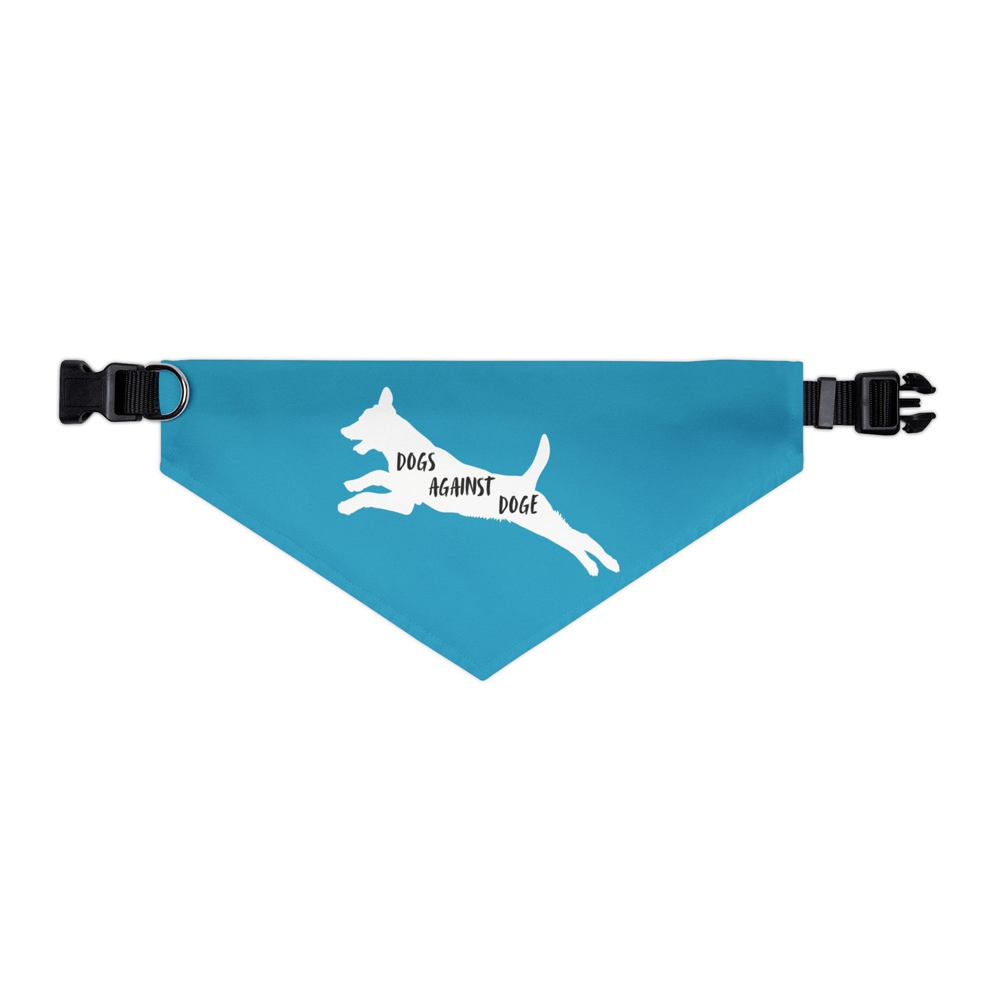 Turquoise Dogs Against DOGE Lunging Pup Pet Bandana Collar