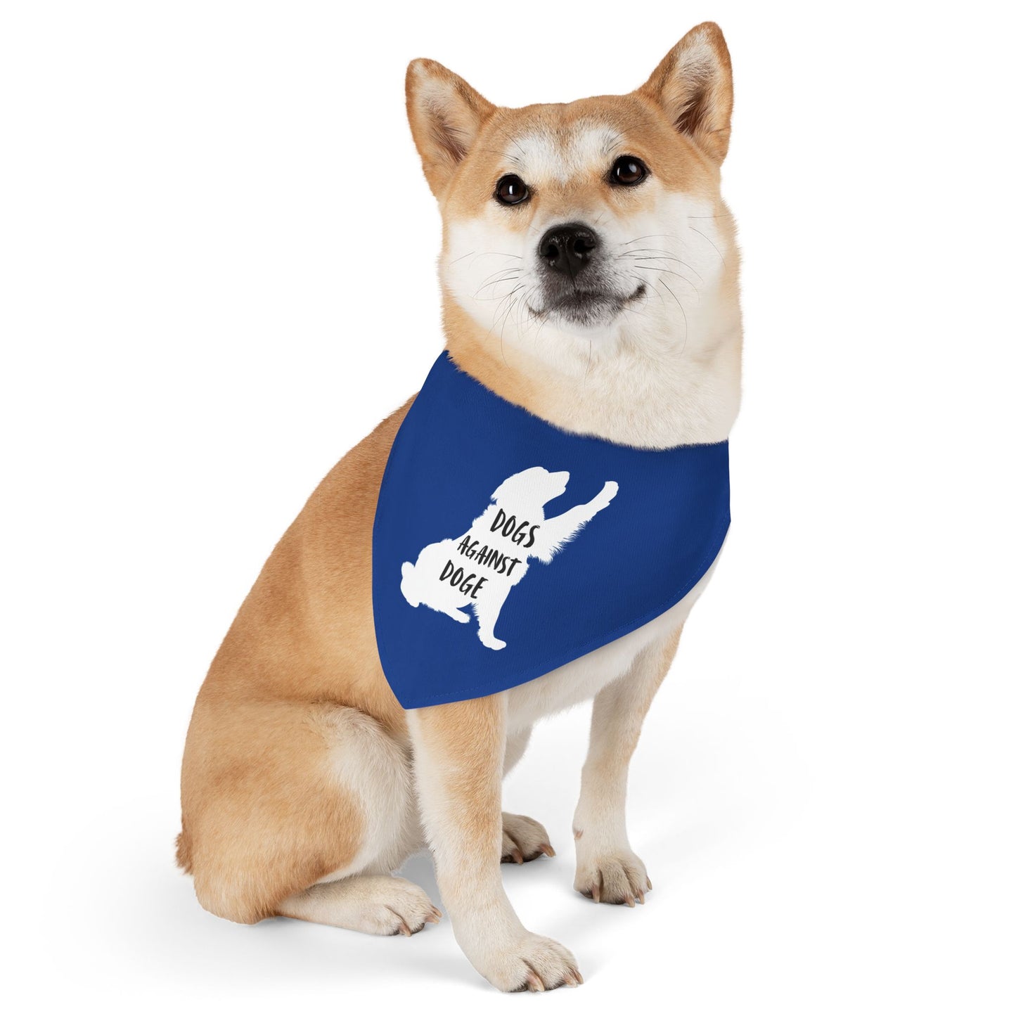 Blue Dogs Against DOGE Raised Paw Pet Bandana Collar