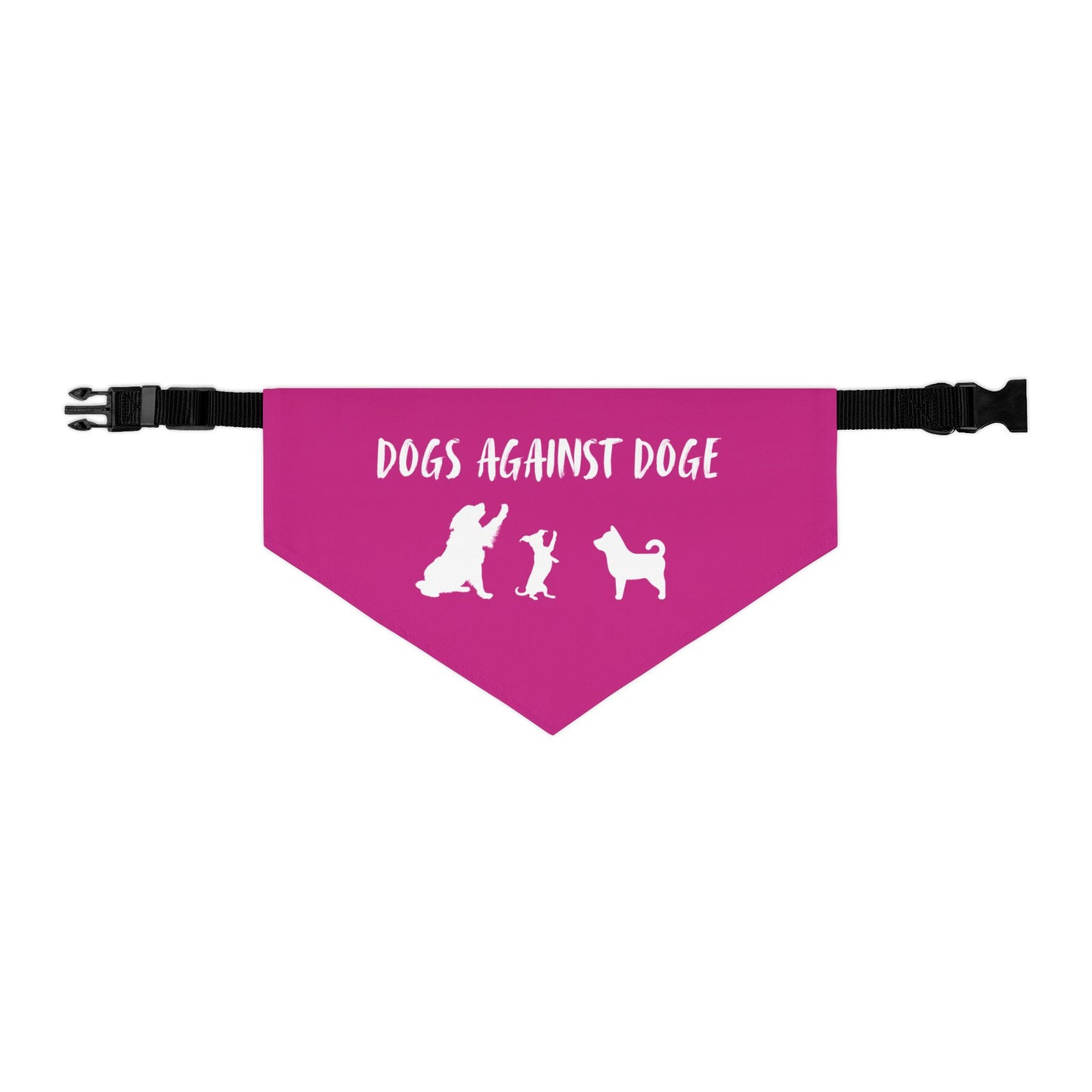 Hot Pink Dogs Against DOGE "Stop the DOGE" Pet Bandana Collar