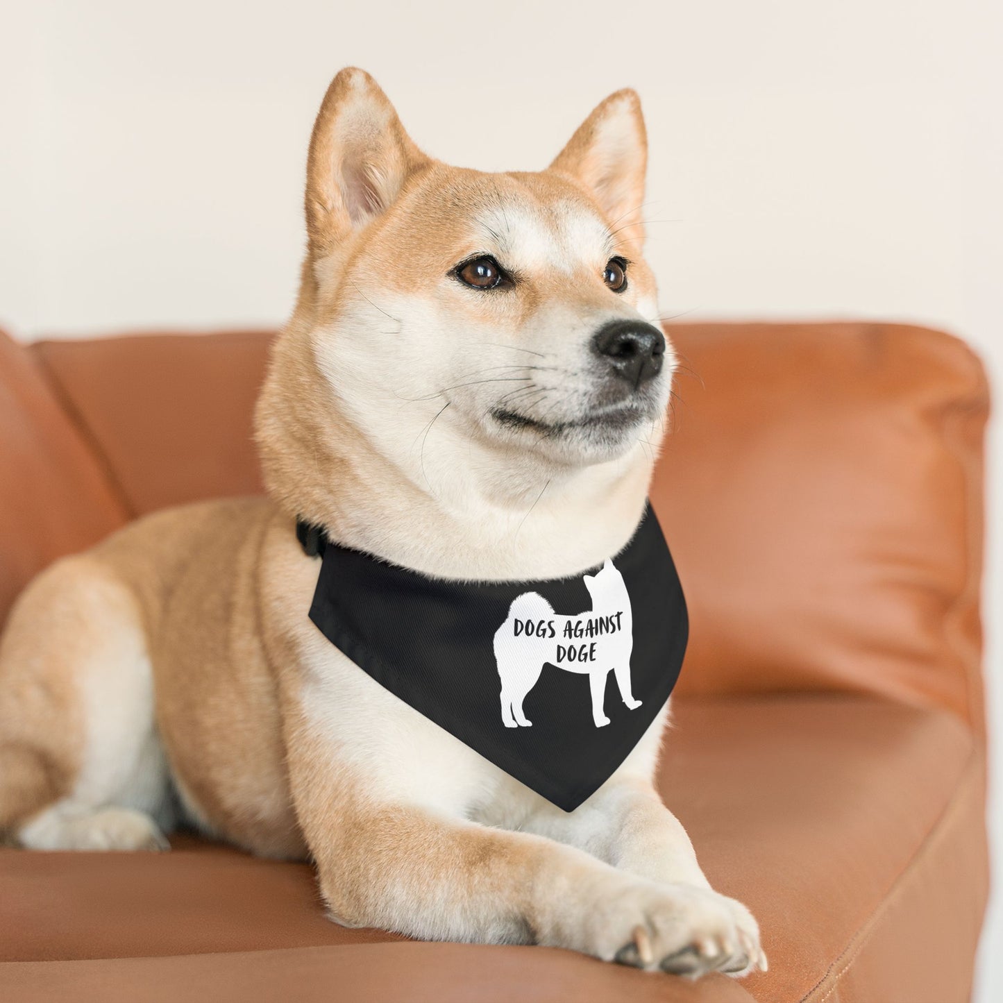 Black Dogs Against DOGE Shiba Inu Pet Bandana Collar