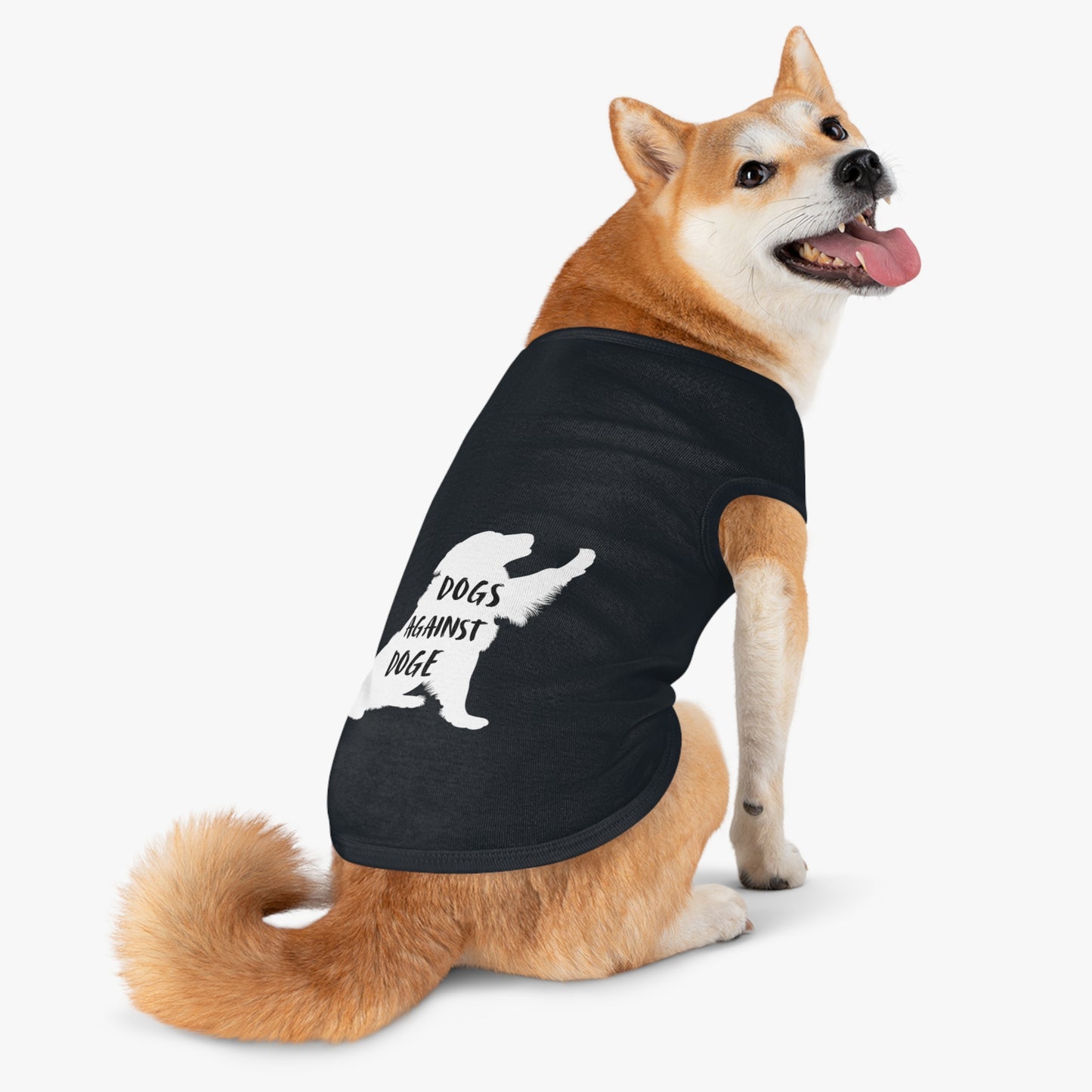 Black Raised Paw Dogs Against DOGE Pet Tank Top